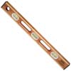 48 IN. PROFESSIONAL MAHOGANY FLAT BRASS LEVEL 6 VIALS ( CLOSEOUT )
